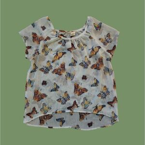 Mudd short sleeve polyester sheer blouse size medium